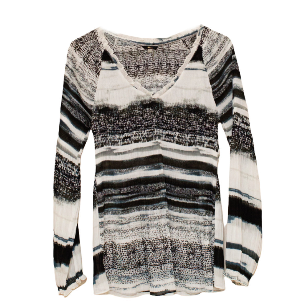 Milano Ruffle Neckline Pleated Stretch Top